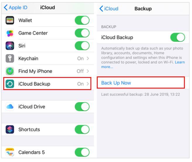 How to Transfer Contacts from iPhone to iPhone with iCloud Backup - Step 2